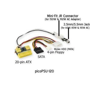 Alimentatore PicoPSU 120W Alimentatore PicoPSU 120 WI 25 | Mini ATX 120W Per PC Compatti, 12 25V DC Alimentatore Atx Dc/dc - Foto 3
